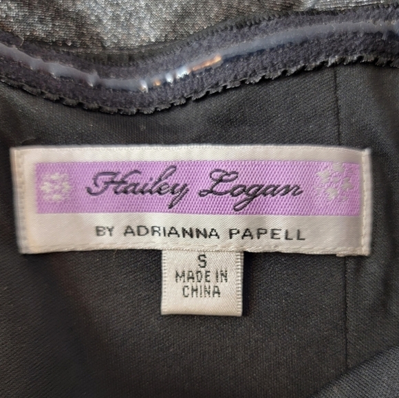 HAILEY LOGAN Strapless Mini Dress Corset Black Textured Metallic Striped‎ Lined - Picture 9 of 15